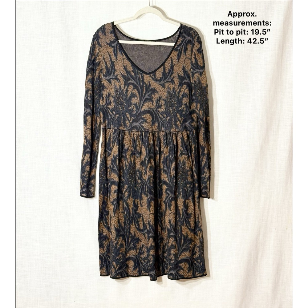 Peruvian Connection Martella Pima Cotton Jacquard Midi Dress XL Dark Academia - Picture 4 of 9